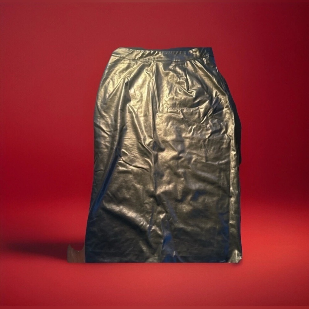 Women's PU Leather Maxi Skirt Fetish Skirt CD Sissy Size L V Stretchy - Picture 3 of 3